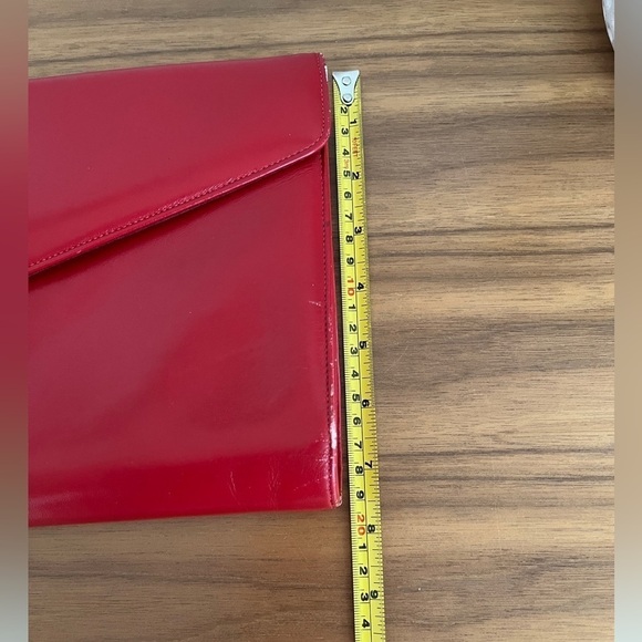 VINTAGE Red Envelope Style Shoulder Bag Clutch Bag Day to Night Business Office - Picture 12 of 16